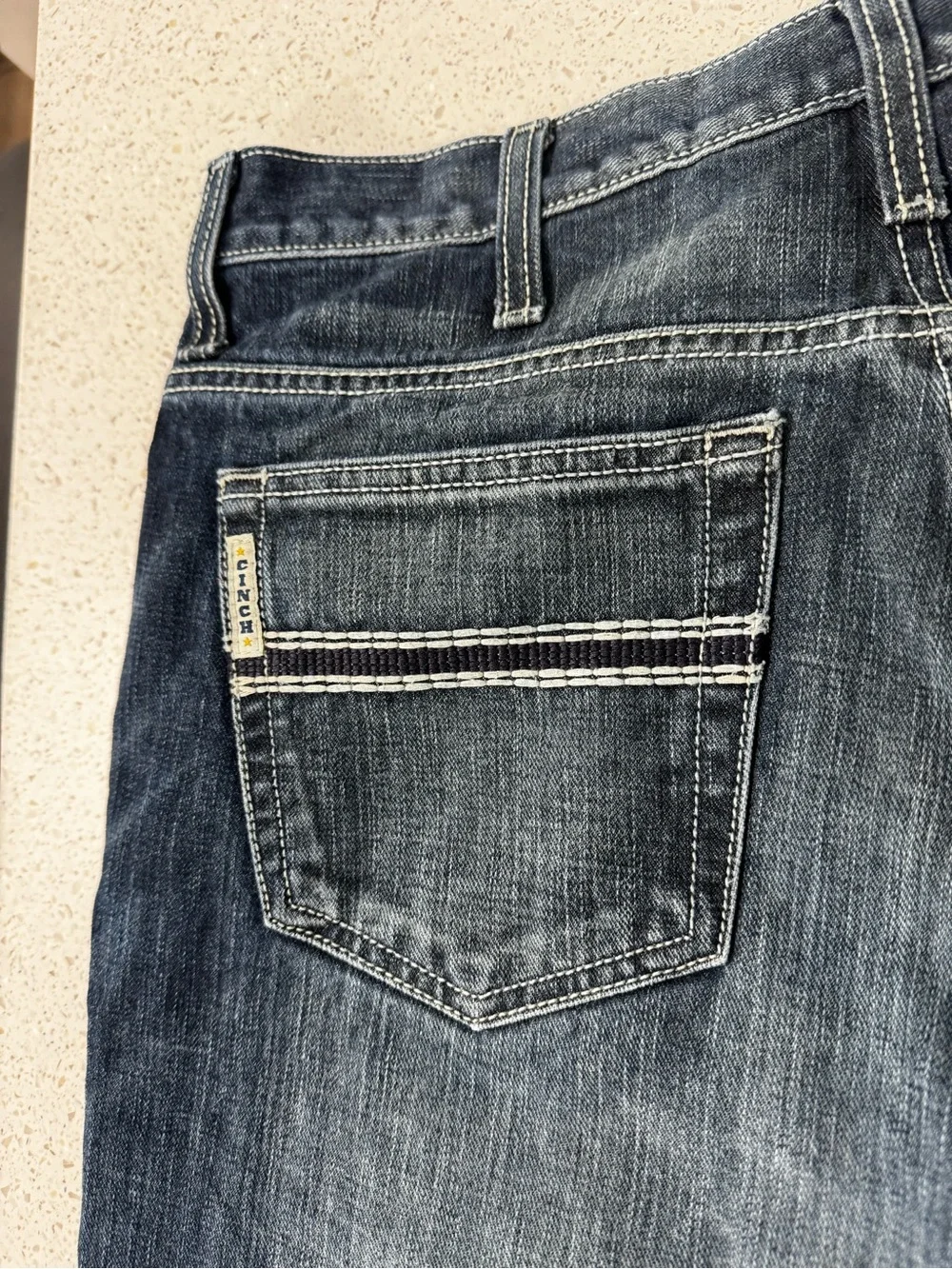 Cinch White Label Jeans Men 36x32 Blue Straight Denim Cowboy Western denim